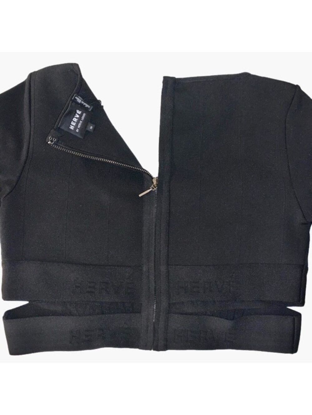Herve Leger Black Bandage Bodycon Crop Top Size M - Picture 10 of 12